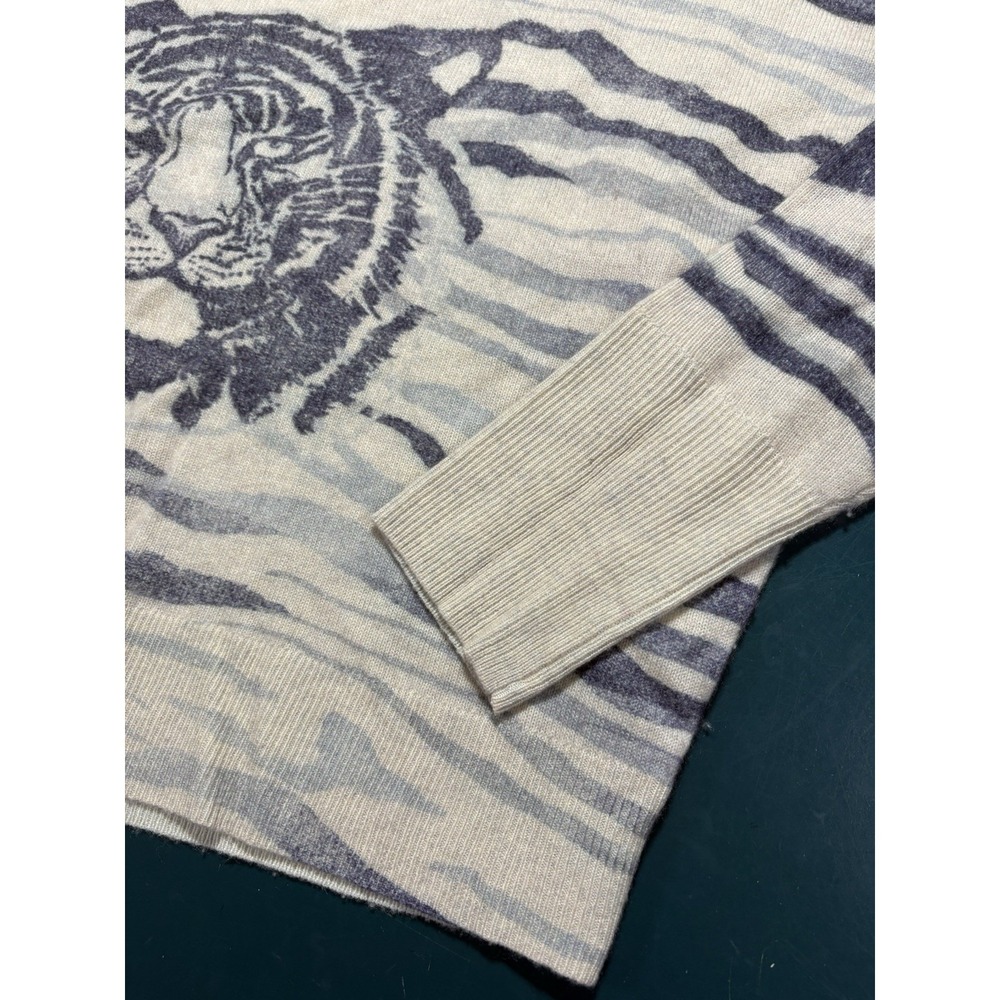 Pilcro Sweater Women's Multicolor 100% Cashmere Tiger Graphic Luxury Size Small‎ - Picture 9 of 13
